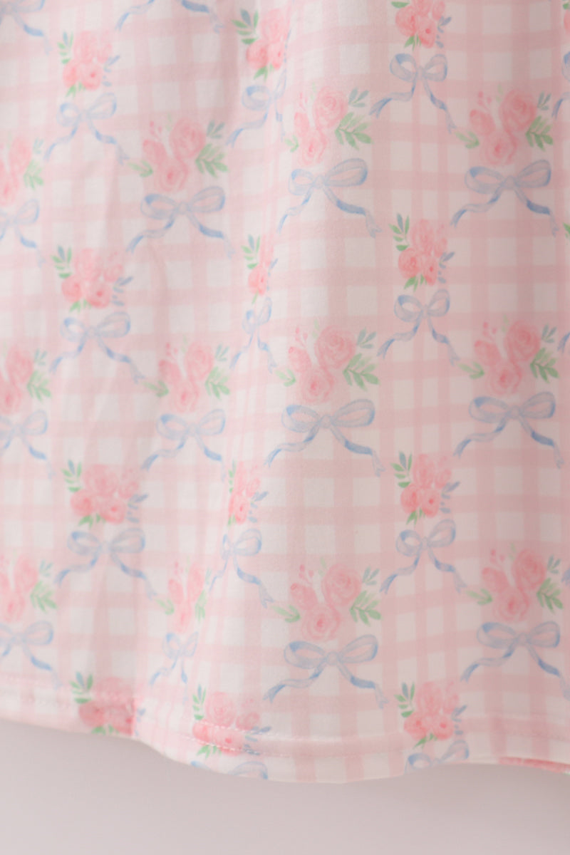 Pink floral print mom dress - Aaria Tees Aaria Tees