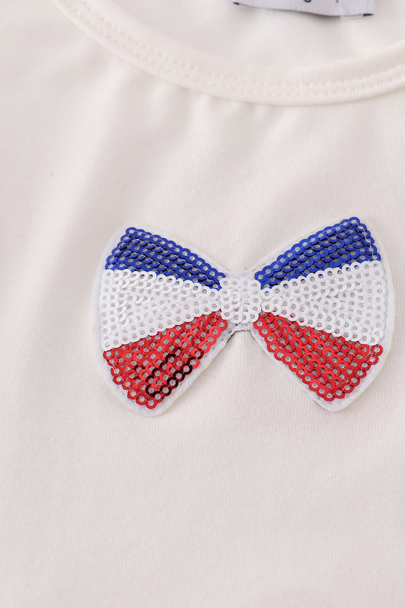 Flag bow ice-cream sequin mom&me top - Aaria Tees Aaria Tees
