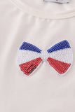 Flag bow ice-cream sequin mom&me top - Aaria Tees Aaria Tees