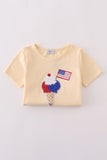 Ice cream flag sequin mom&me top Aaria Tees
