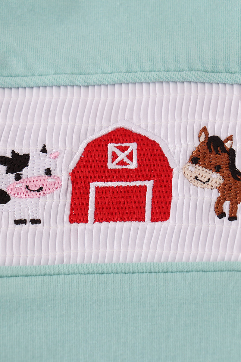 Red farm smocked pants set - Aaria Tees Aaria Tees