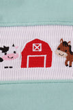 Red farm smocked pants set - Aaria Tees Aaria Tees