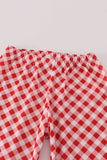 Red farm smocked pants set - Aaria Tees Aaria Tees