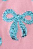Pink bow sequin mom&me top - Aaria Tees Aaria Tees