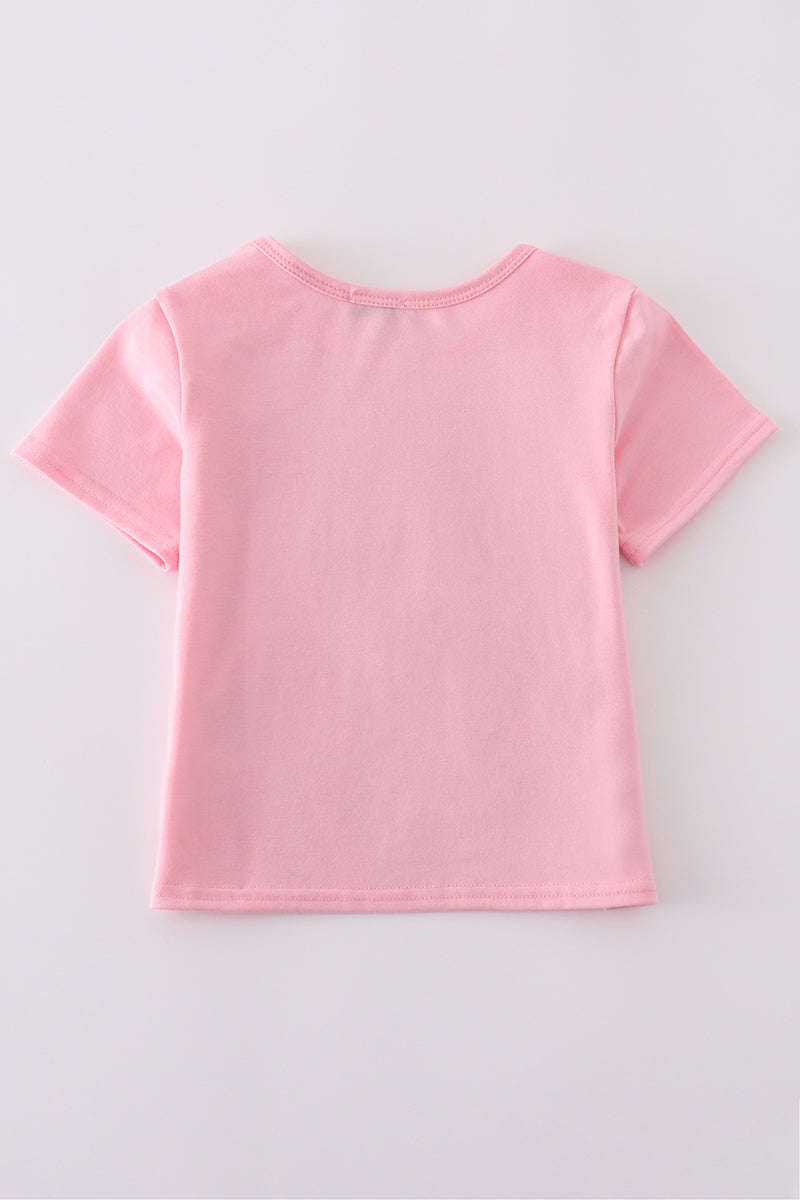 Pink bow sequin mom&me top - Aaria Tees Aaria Tees