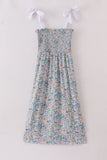 Vintage meadow print smocked mom dress - Aaria Tees Aaria Tees