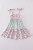 Garden gingham mom&me tiered dress - Aaria Tees Aaria Tees