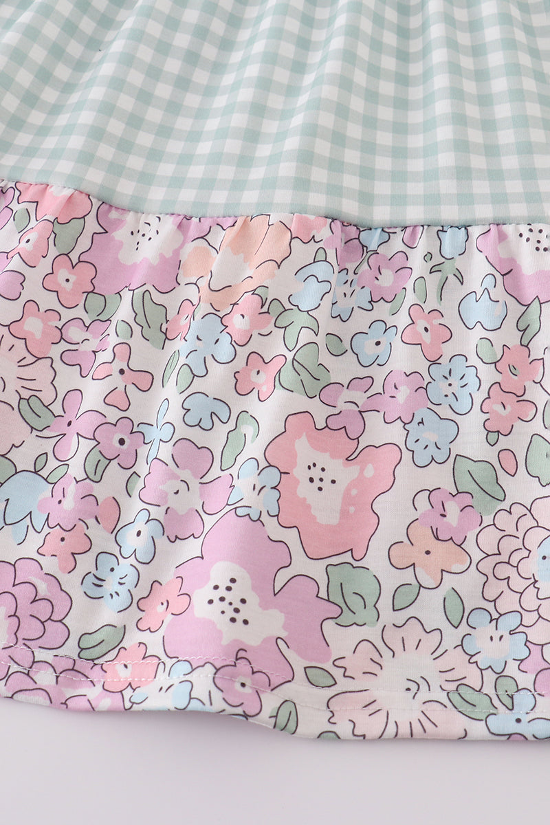 Garden gingham mom&me tiered dress - Aaria Tees Aaria Tees