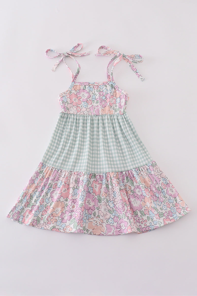 Garden gingham mom&me tiered dress - Aaria Tees Aaria Tees