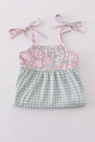 Garden gingham mom&me tiered dress - Aaria Tees Aaria Tees