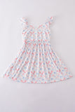 Blue bow lattice print mom&me dress - Aaria Tees Aaria Tees