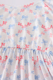 Blue bow lattice print mom&me dress - Aaria Tees Aaria Tees