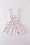 Blue bow lattice print mom&me dress - Aaria Tees Aaria Tees