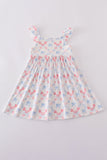 Blue bow lattice print mom&me dress - Aaria Tees Aaria Tees