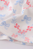 Blue bow lattice print mom&me dress - Aaria Tees Aaria Tees