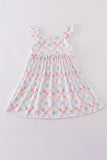 Blue bow lattice print mom&me dress - Aaria Tees Aaria Tees