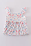Blue bow lattice print mom&me dress - Aaria Tees Aaria Tees