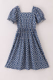 Navy daisy print mom dress - Aaria Tees Aaria Tees