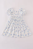 Blue seashell bow mom&me dress - Aaria Tees Aaria Tees