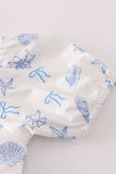 Blue seashell bow mom&me dress - Aaria Tees Aaria Tees