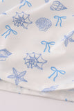 Blue seashell bow mom&me dress - Aaria Tees Aaria Tees