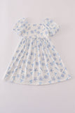 Blue seashell bow mom&me dress - Aaria Tees Aaria Tees