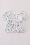 Blue seashell bow mom&me dress - Aaria Tees Aaria Tees