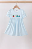 Blue School Apple French Knot Dress Aaria Tees