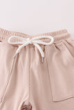 Cream MINI french knot pants set - Aaria Tees Aaria Tees