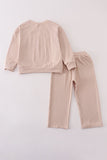 Cream MINI french knot pants set - Aaria Tees Aaria Tees