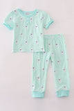 Green ghost embroidery pajamas set - Aaria Tees Aaria Tees