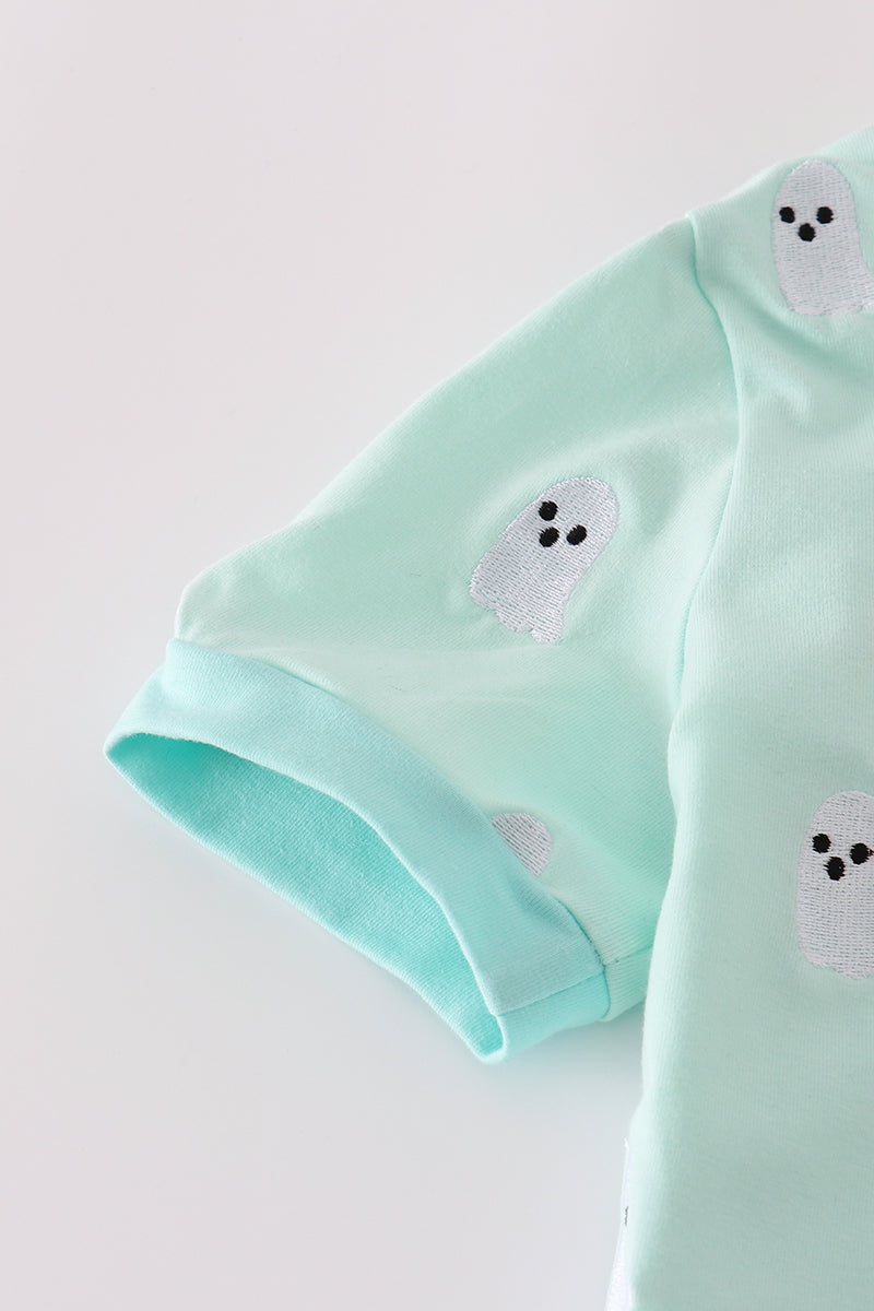 Green ghost embroidery pajamas set - Aaria Tees Aaria Tees