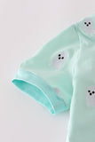 Green ghost embroidery pajamas set - Aaria Tees Aaria Tees