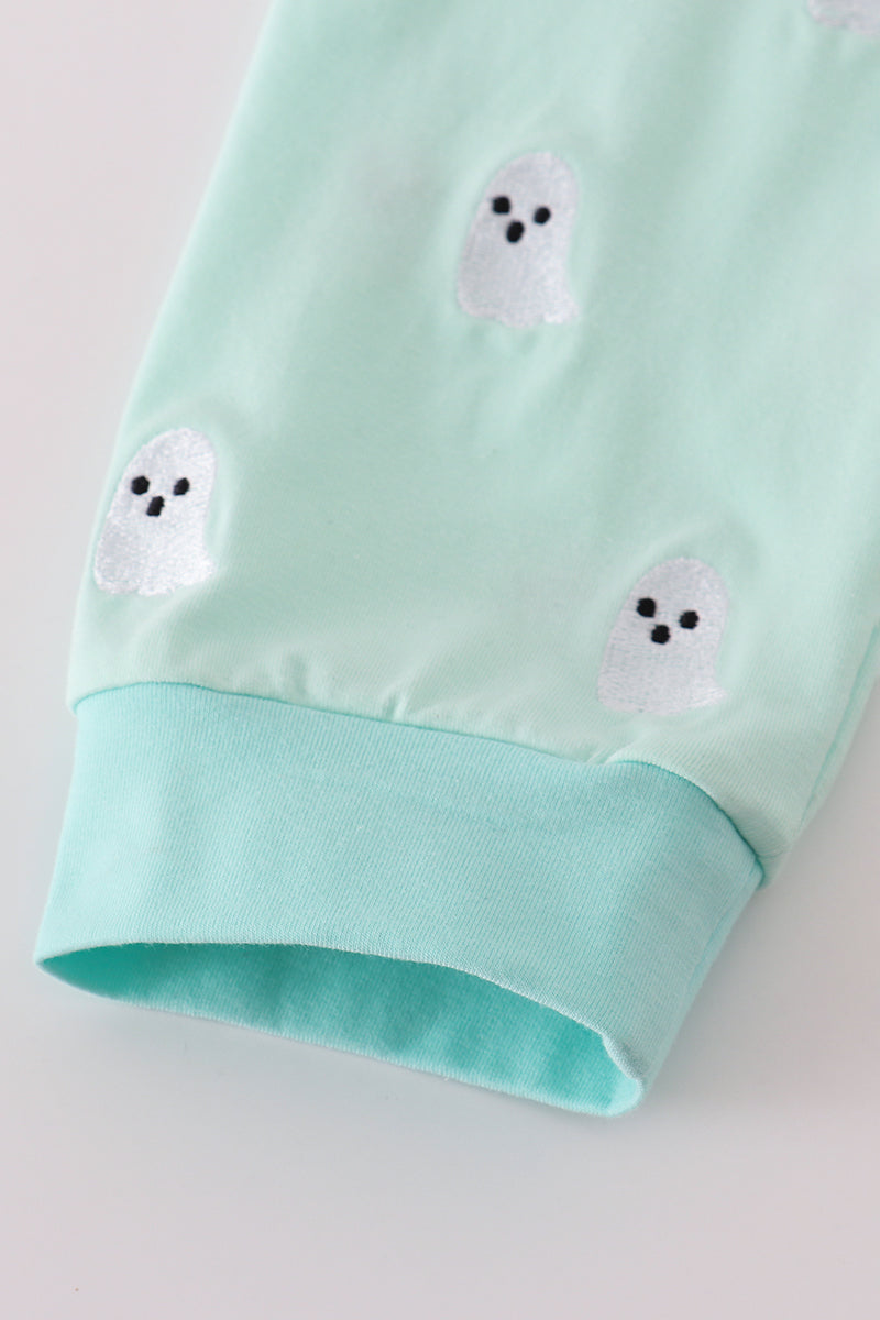 Green ghost embroidery pajamas set - Aaria Tees Aaria Tees
