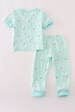 Green ghost embroidery pajamas set - Aaria Tees Aaria Tees