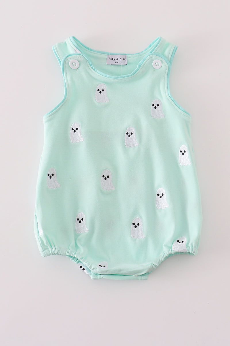 Green ghost embroidery bubble - Aaria Tees