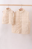 Cream mom&me puffer vest Aaria Tees
