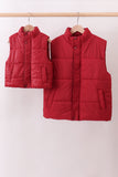 Maroon mom&me puffer vest Aaria Tees