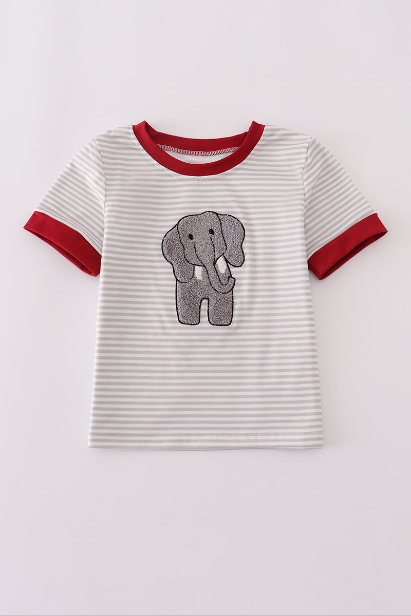 Alabama polka dot elephant french knot stripe top - Aaria Tees Aaria Tees