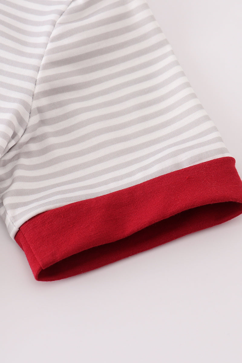 Alabama polka dot elephant french knot stripe top - Aaria Tees Aaria Tees