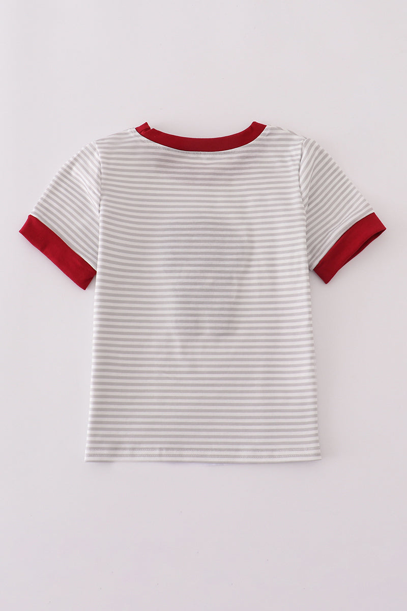 Alabama polka dot elephant french knot stripe top - Aaria Tees Aaria Tees