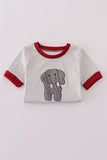 Alabama polka dot elephant french knot stripe top - Aaria Tees Aaria Tees