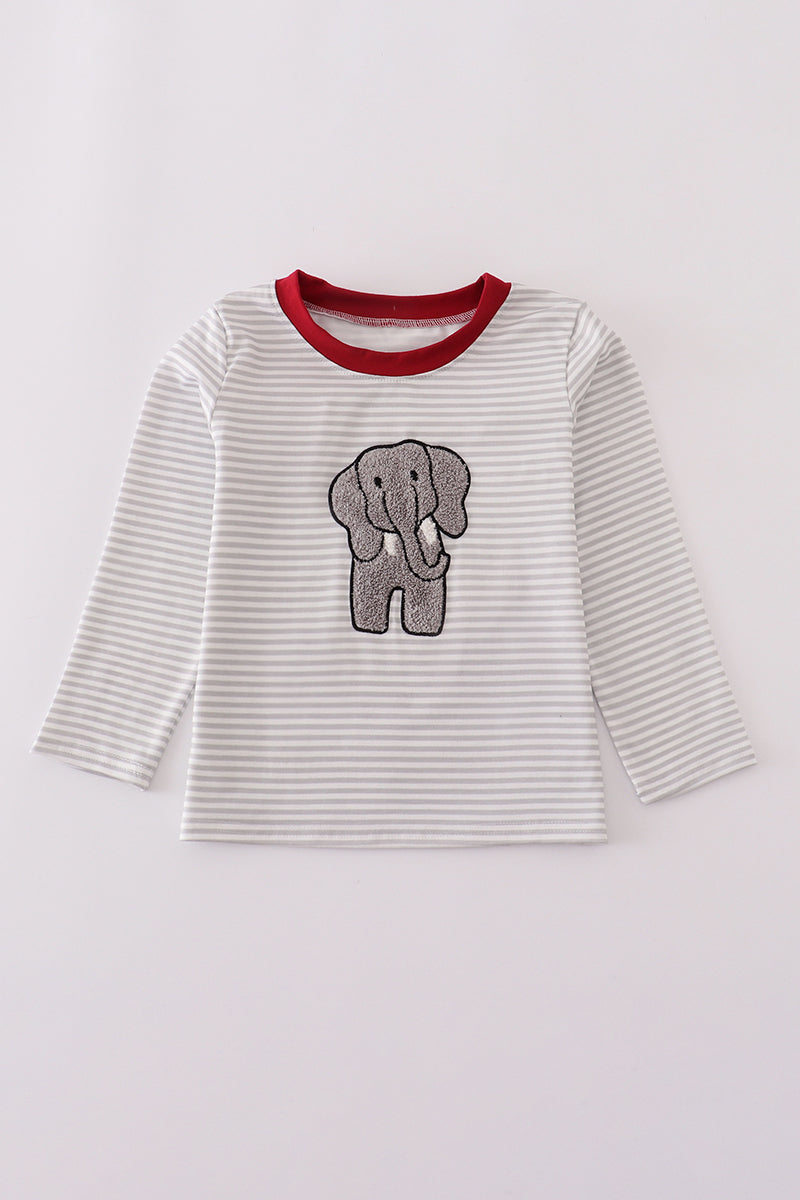 Alabama polka dot elephant french knot top - Aaria Tees