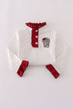 Alabama polka dot elephant french knot ruffle pants set - Aaria Tees Aaria Tees