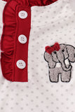 Alabama polka dot elephant french knot ruffle pants set - Aaria Tees Aaria Tees