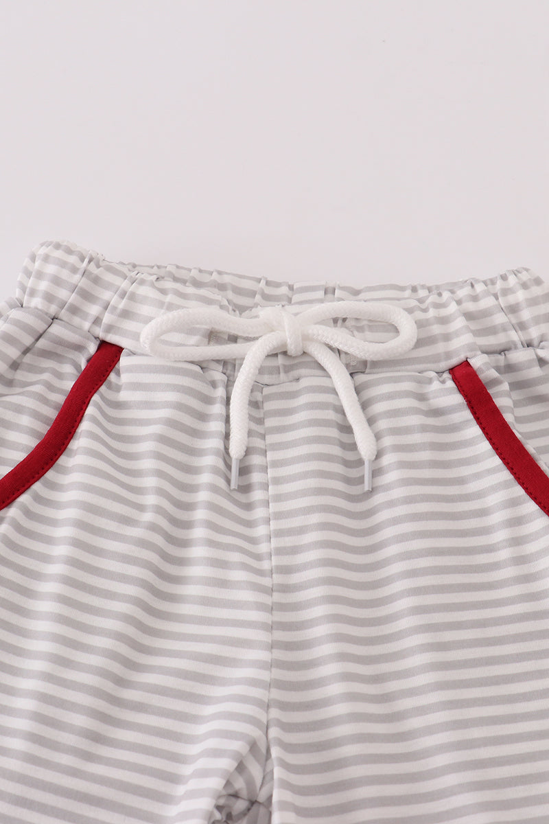 Alabama stripe elephant french knot pants set - Aaria Tees Aaria Tees