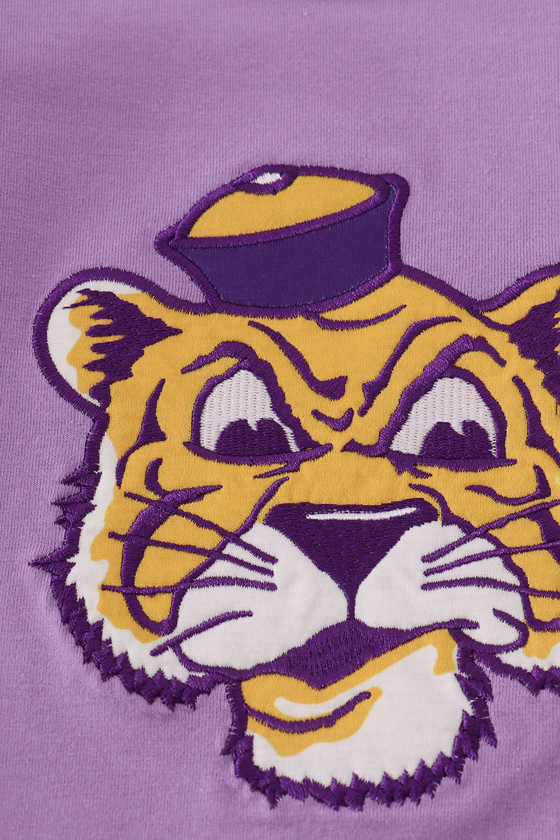 Purple LSU applique bow skorts set - Aaria Tees Aaria Tees