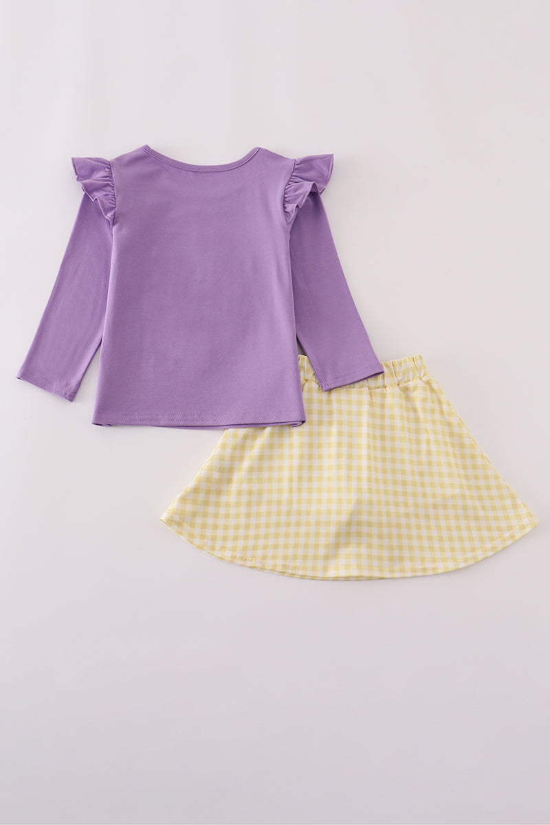 Purple LSU applique bow skorts set - Aaria Tees Aaria Tees