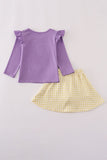 Purple LSU applique bow skorts set - Aaria Tees Aaria Tees