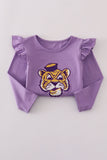 Purple LSU applique bow skorts set - Aaria Tees Aaria Tees